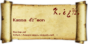 Kassa Ámon névjegykártya